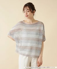 Leilian/ボーダードルマンメッシュニット【LE TRICOT PERUGIA】/505263463