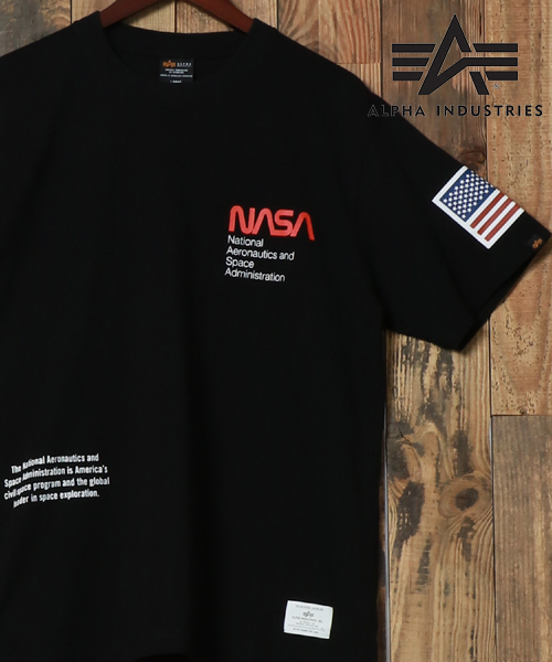 送料込★ALPHA INDUSTRIES★Tシャツ NASA Retro Tシャツ クーポン】【ALPHA/アルファ】NASA ロゴ 半袖Tシャツ/メンズ T