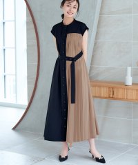 RUIRUE BOUTIQUE/ルイルエブティック RUIRUE BOUTIQUE プリーツパネル・フレンチスリーブ ロングワンピース/505308026