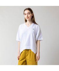 LACOSTE/ワイドシルエットサマーニットVネックTシャツ/505308374