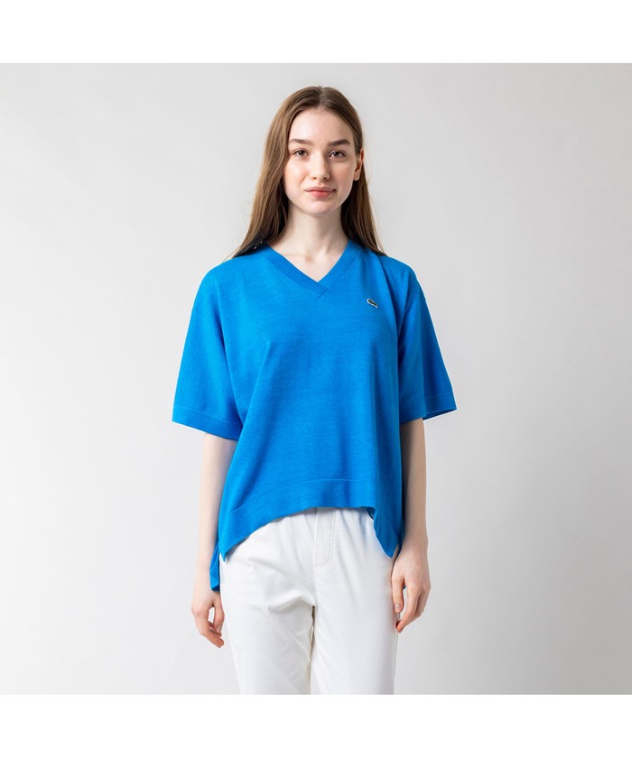 セール】ラコステ LACOSTE ワイドシルエットサマーニットVネック