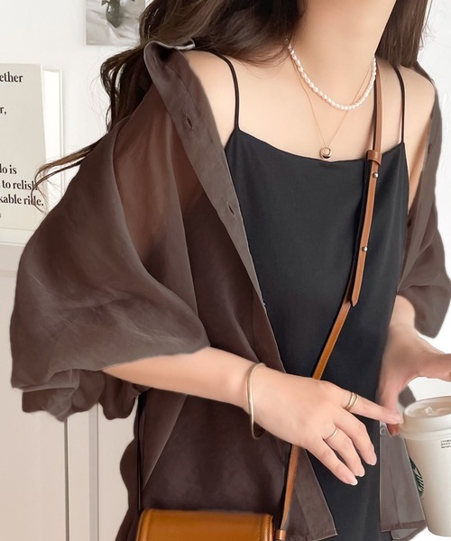 NATURAL BEAUTY BASIC｜シアーフリルペプラムブラウス | Rakuten