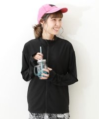 devirock/大人 袖シャーリング 長袖ジップラッシュガード 子供服 キッズ 女の子 水着 プールグッズ 長袖ラッシュガード /505310987