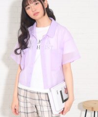 PINK-latte/【2点セットアイテム】半袖シアーシャツ+ロゴTシャツSET/505311019