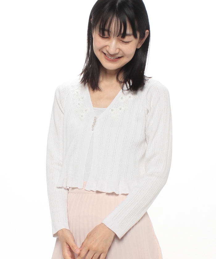 メゾンドアール コットン レーヨン シルク カーディガン ネイビー 日本