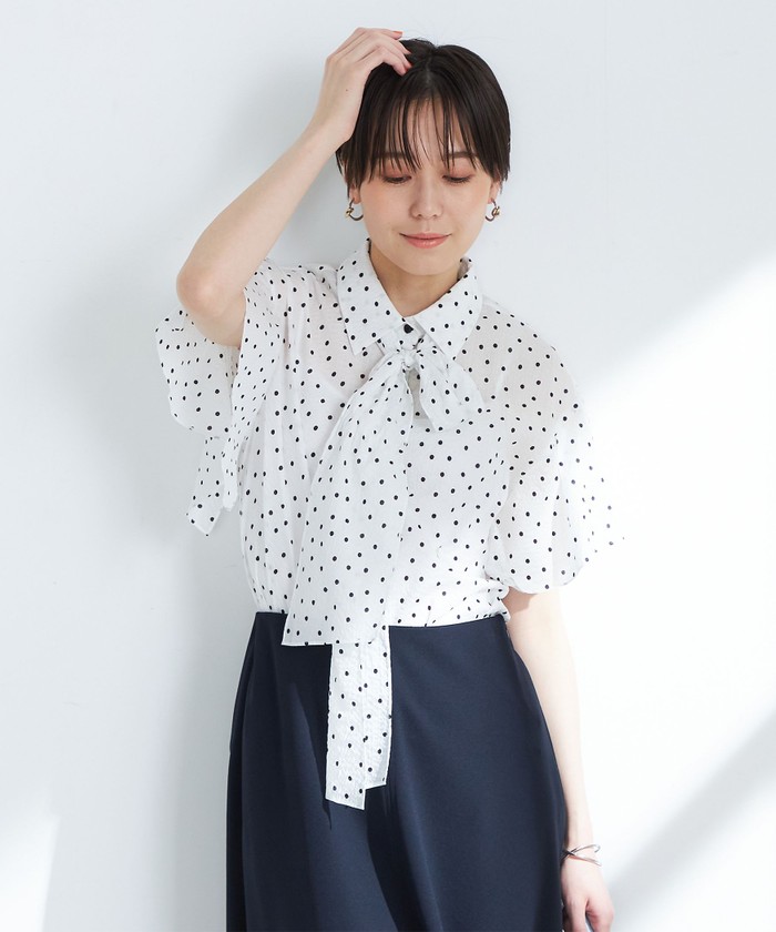 クーポン】【セール 55%OFF】ラッフルリボンブラウス(505311836