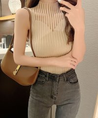 Grandeir/グランディール Grandeir 春夏新作 全3色 切替シアーノースリーブニットプルオーバー/505313877