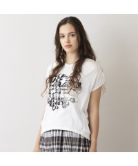 Liliane Burty ECLAT/【S・Mサイズ】チェック加工　ギャザーショルダーＴシャツ/505313935