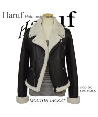 Haruf/ハルフ Haruf 本物 ムートンコート ダブルライダース レザージャケット 本革 レディースアウター 秋冬 DF2/505314475