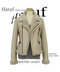 Haruf/ハルフ Haruf 本物 ムートンコート ダブルライダース レザージャケット 本革 レディースアウター 秋冬 DF2/505314475