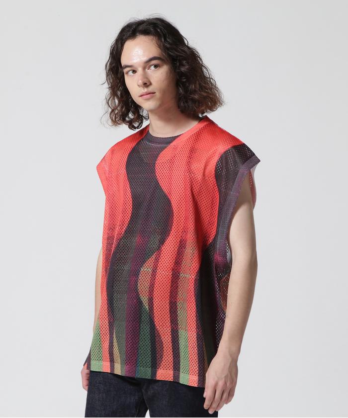 TAUPE /アートモチーフメッシュフレンチスリーブ TEE セール 40%OFF】TAUPE/トープ/Art Motif Mesh French Sleeve TEE