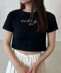 eimy istoire/クロップドエンボスTシャツ/505311457