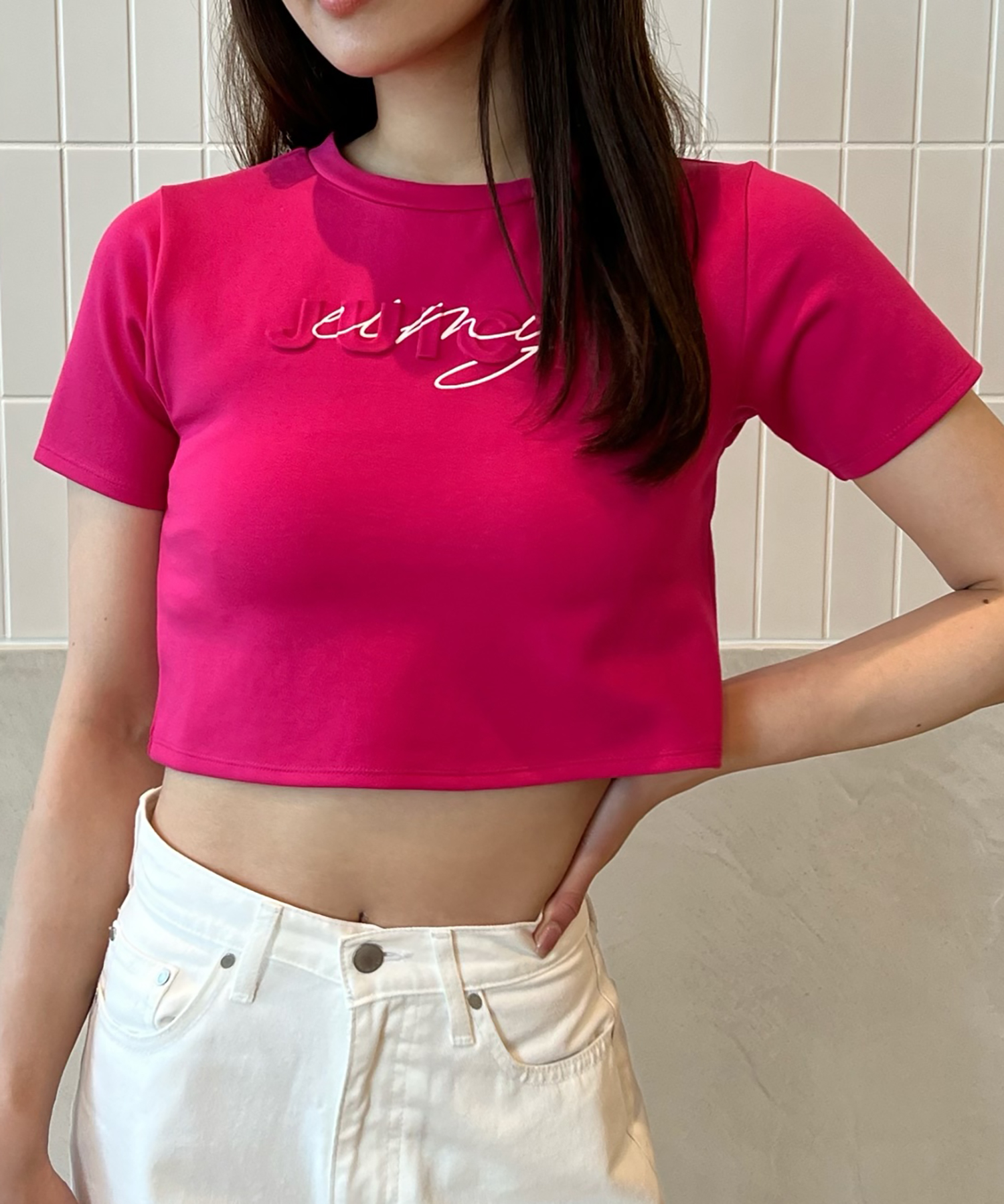 eimy istoire - ほのぼの マリンボーダーロゴニットトップス(F BEIGE): TOPS