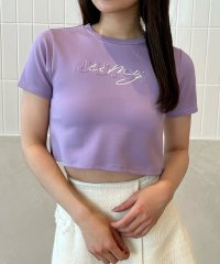 eimy istoire/クロップドエンボスTシャツ/505311457