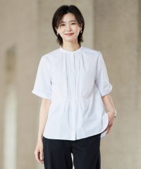 J.PRESS LADIES（LARGE SIZE）/【洗える】APESCO ストライプ バンドカラー ブラウス/505318109