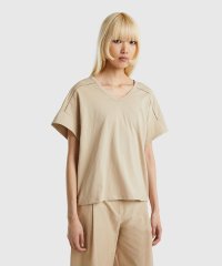 BENETTON (women)/フレアスリーブ前後Vネック半袖Tシャツ・カットソー/505309004