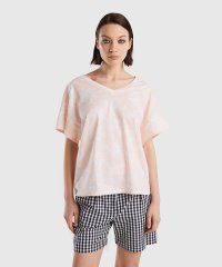 BENETTON (women)/総柄フローラルプリントVネック半袖Tシャツ・カットソー/505309005