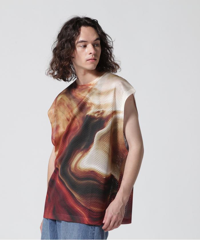 トップス TAUPE Art Motif Mesh French Sleeve TEE セール 40%OFF】TAUPE/トープ/Art Motif Mesh French Sleeve TEE