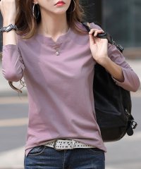 Amulet/アミュレット Amulet ワンポイントカットソー レディース トップス 長袖 無地 春服 秋 10代 20代 30代 韓国ファッション 大きいサイズ カジュア/505318054