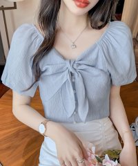 Amulet/アミュレット Amulet リボンオフショルダーブラウス レディース トップス 半袖 無地 春服 夏 10代 20代 30代 韓国ファッション セクシー パフス/505318064