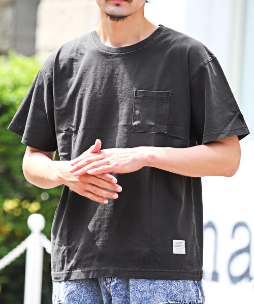 セール】胸ポケットワンポイント刺繍Tシャツ/Tシャツ メンズ 半袖 胸