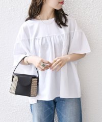 SHIPS any WOMEN/SHIPS any:〈洗濯機可能〉ヨーク ギャザー バック リボン TEE/505320983