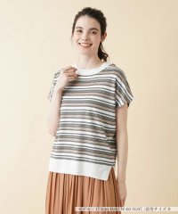 Leilian/マルチボーダーフレンチスリーブニット【LE TRICOT PERUGIA】/505263465