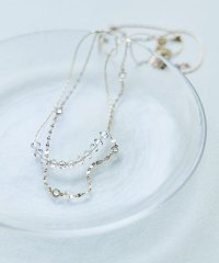 niana/ネックレス レディース ビジュー 2連 結婚式 アクセサリー ビーズ ロング チェーン 華奢 シンプル ジュエリー ゴールド シルバー パーティー 大人 フォー/505320670