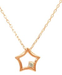 JEWELRY SELECTION/フェミニンな10金ゴールド！K10ゴールド 天然ダイヤモンド ネックレス 選べる3カラー 【スター/K10PG】/505322342