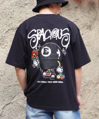 1111clothing/オーバーサイズ Tシャツ メンズ ビッグTシャツ レディース クルーネック 半袖Tシャツ ビッグ 綿100% イラスト ワンポイント バックプリント 8ボール/505322595