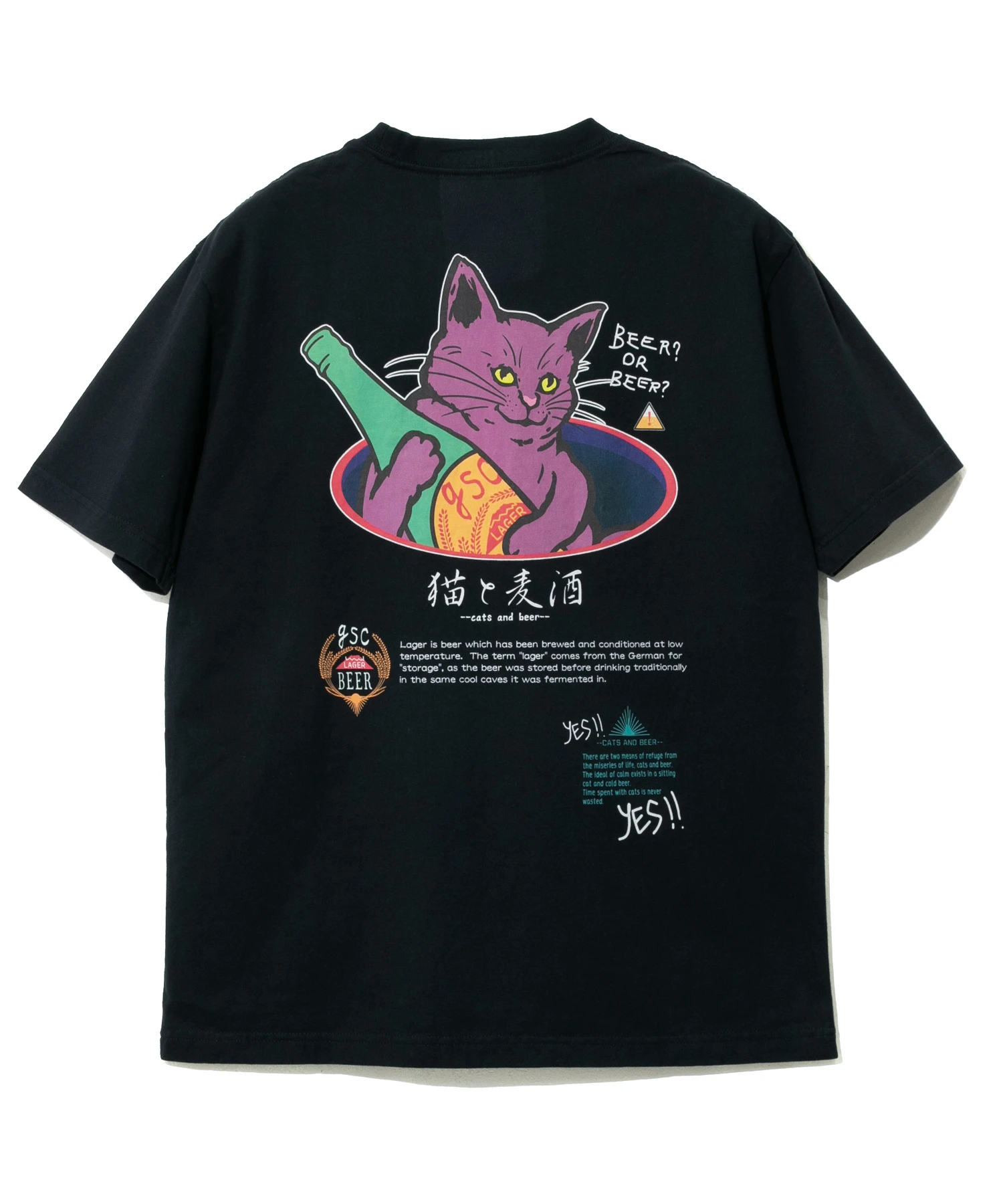 ゴースローキャラバン go slow caravan 392606 猫と麦酒 BIO TEE ゴースローキャラバン go slow caravan 392606 猫と麦酒 BIO TEE