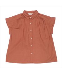 TOKYO SHIRTS/カジュアルシャツ 綿麻フレンチ袖 半袖 ダークオレンジ レディース/505324127