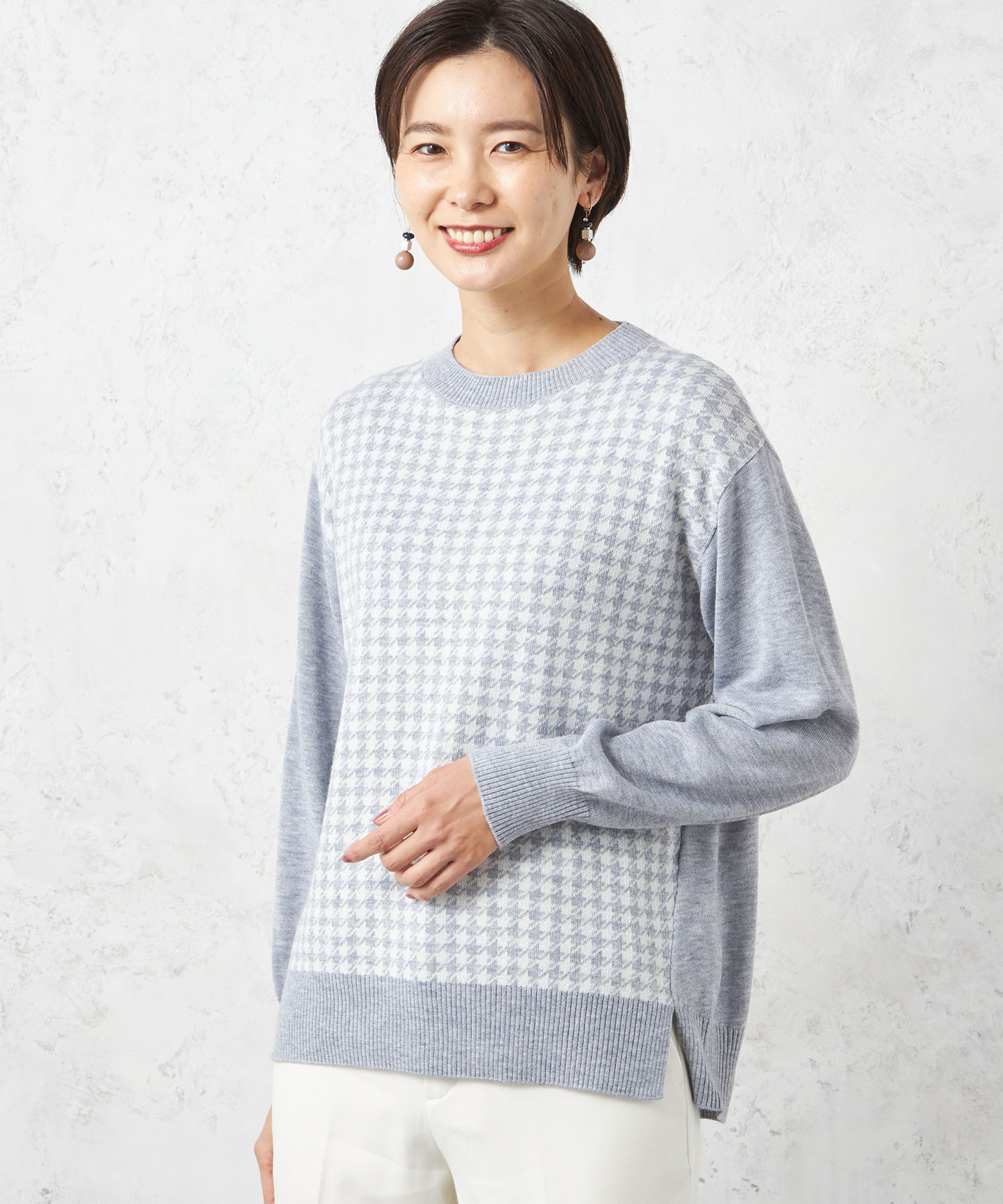 ALPHA CUBIC ニット セットアップ スカート 【L】 千鳥格子 近しい