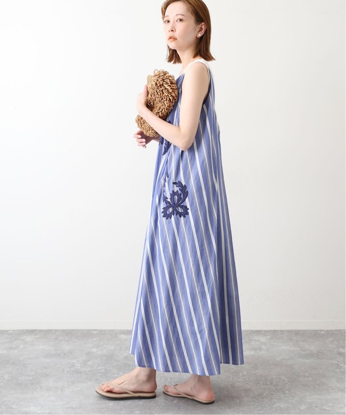 スローブイエナワンピース セール】【normment/ノーメント】 stripe emb n/s ワンピース