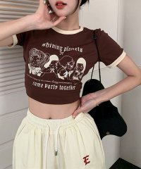 HALEY PESCA/HALEY PESCA/ショート丈 フロントプリントPOPTシャツ/505329218