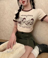 HALEY PESCA/HALEY PESCA/ショート丈 フロントプリントPOPTシャツ/505329218