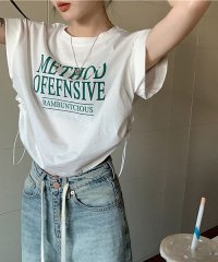 HALEY PESCA/HALEY PESCA/Y2K ショート丈サイドドロースト ロゴTシャツ/505329226