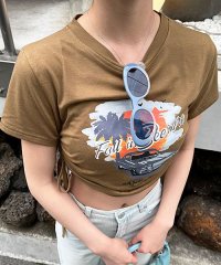 HALEY PESCA/HALEY PESCA/Y2Kショート丈サイドリボン ドローストTシャツ/505329227