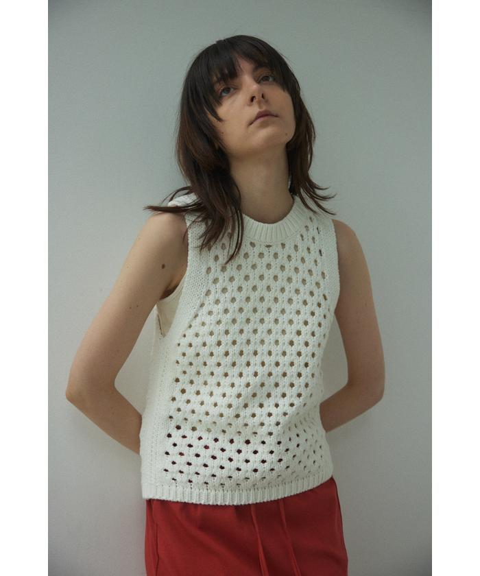 クーポン】mesh knit tank top(505330348) | ブラックバイマウジー