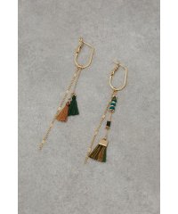 AZUL by moussy/TASSEL BEADS CHAIN EARRINGS/505330375