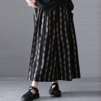 Sawa a la mode/サワアラモード Sawa a la mode レディース パンツ チェック 柄 フレア ワイド ブラック 黒 夏/505330921