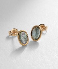 COCOSHNIK /K10ブルーフローライト オーバルカボション スタッドピアス/505331612