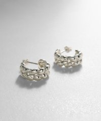 COCOSHNIK ONHITSCH/シルバー ニッティングモチーフ フープピアス/505332258