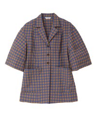 CLANE/GINGHAM CHECK DOME SLEEVE SHIRT/505322164