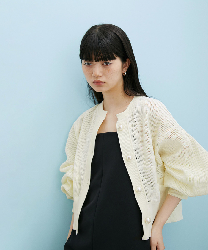 正式的 セール 20%OFF】【WEB限定】メッシュパールカーディガン トップス