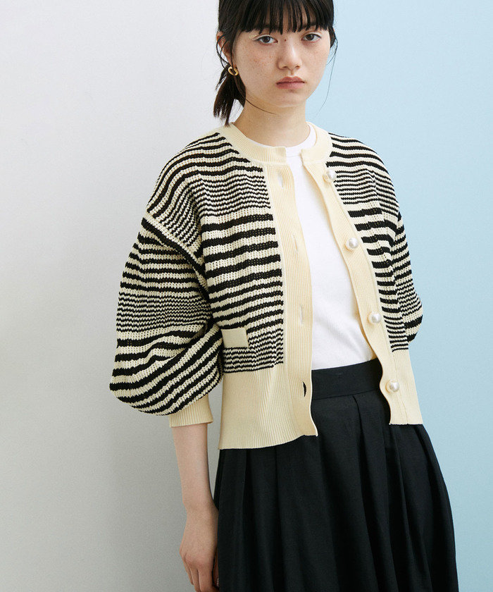 セール 20%OFF】【WEB限定】メッシュパールカーディガン