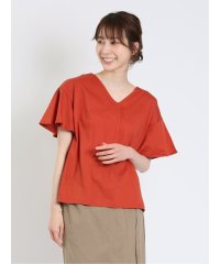 m.f.editorial/マルレーヌジョベル/MARLENE JOBERT 接触冷感 Vネック 袖フレアTシャツ レディース シャツ カットソー トップス ブラウス カジュアル インナー/505333555