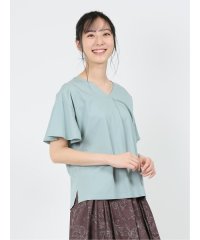 m.f.editorial/マルレーヌジョベル/MARLENE JOBERT 接触冷感 Vネック 袖フレアTシャツ レディース シャツ カットソー トップス ブラウス カジュアル インナー/505333555