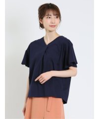 m.f.editorial/マルレーヌジョベル/MARLENE JOBERT 接触冷感 Vネック 袖フレアTシャツ レディース シャツ カットソー トップス ブラウス カジュアル インナー/505333555