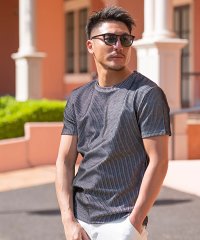 CavariA/キャバリア CavariA CavariA 細ふくれストライプ半袖クルーTEE/505334095